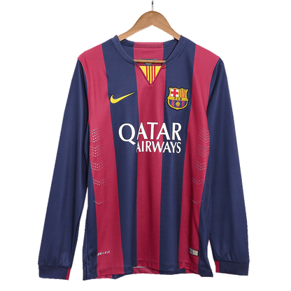 Retro Barcelona Hemma Fotbollströja NEYMAR JR #11 2014/15 långärmad