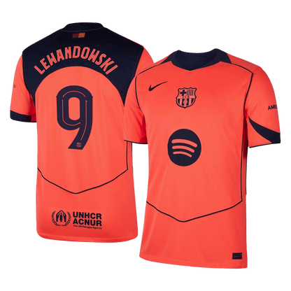 Barcelona Tröja LEWANDOWSKI #9 2025/26 Tredje Orange - UCL