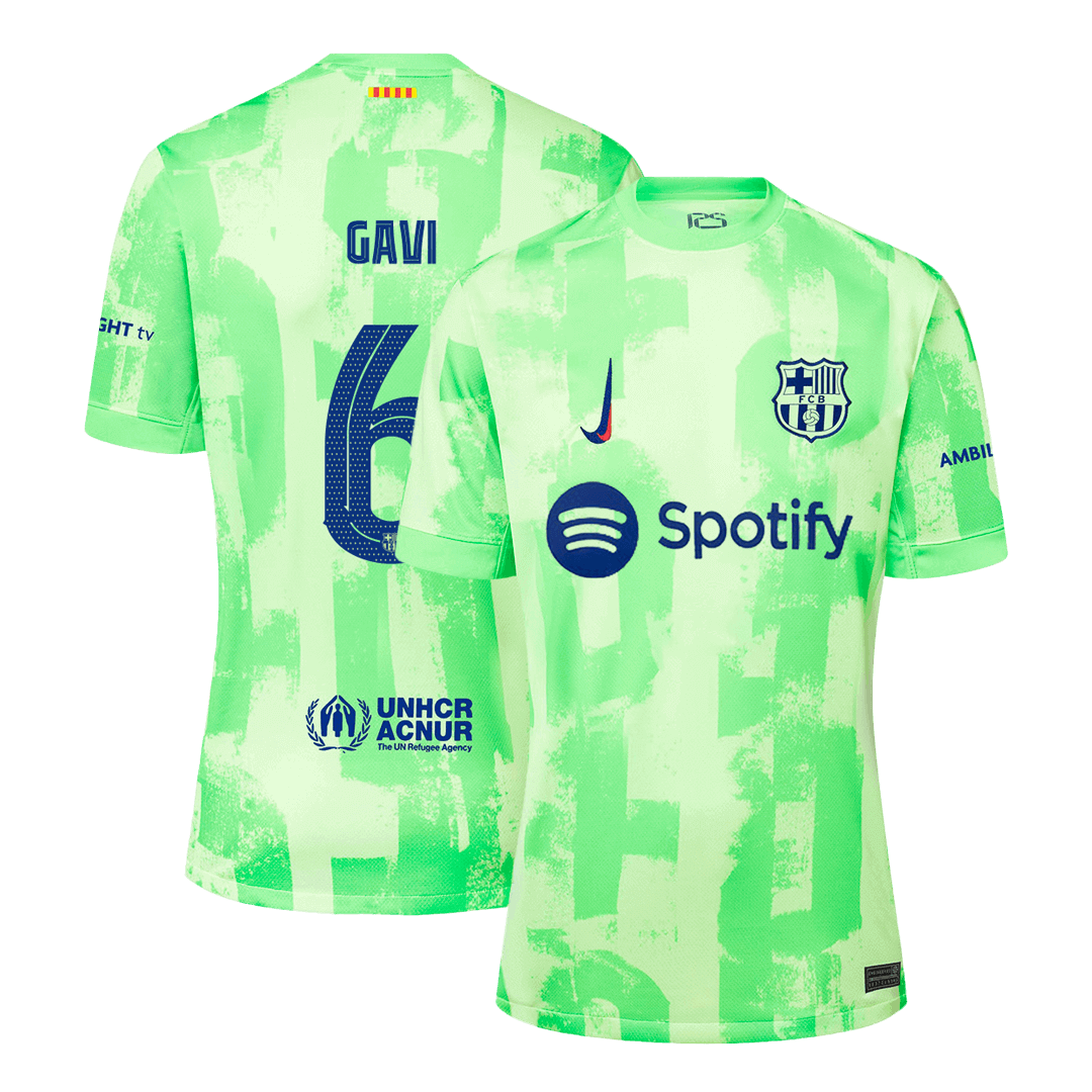 Barcelona Tredjeställ Fotbollströja GAVI #6 2024/25 Premium - UCL