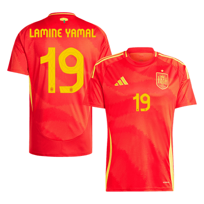 LAMINE YAMAL #19 Spanien Hemma Fotbollströjor Euro 2024