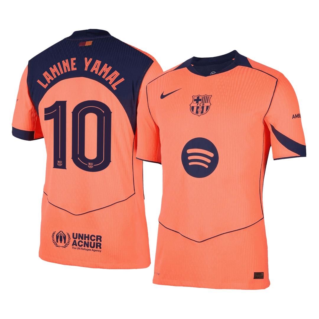 Barcelona Tröja LAMINE YAMAL #10 2025/26 Tredje Autentisk Orange - UCL