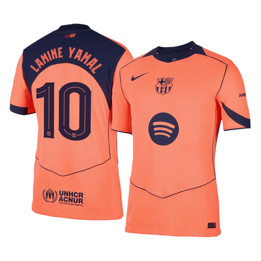 Barcelona Tröja LAMINE YAMAL #10 2025/26 Tredje Autentisk Orange - UCL