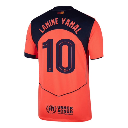 Barcelona Tröja LAMINE YAMAL #10 2025/26 Tredje Orange - UCL