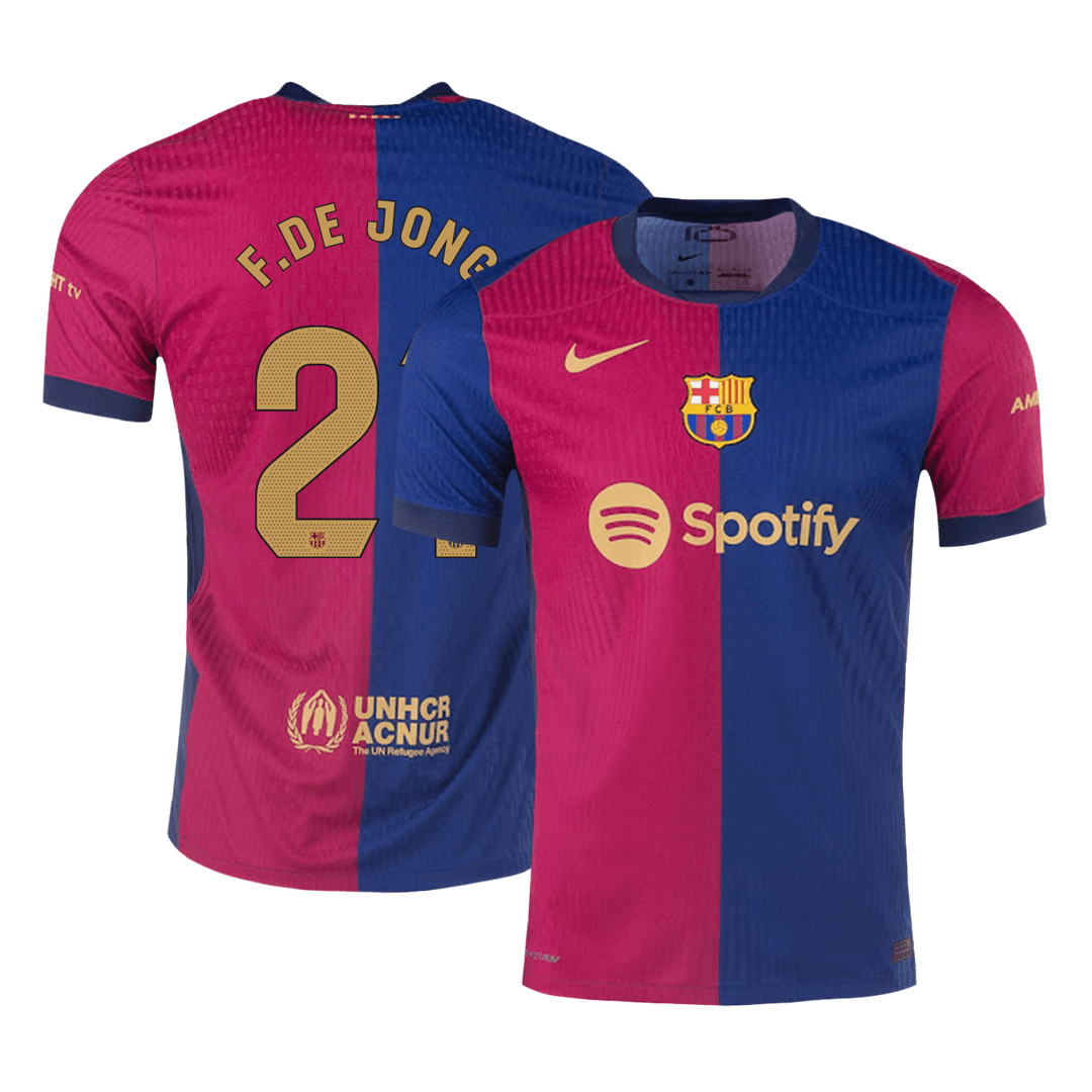 Barcelona Hemma Fotbollströja F.DE JONG #21 2024/25 Autentisk