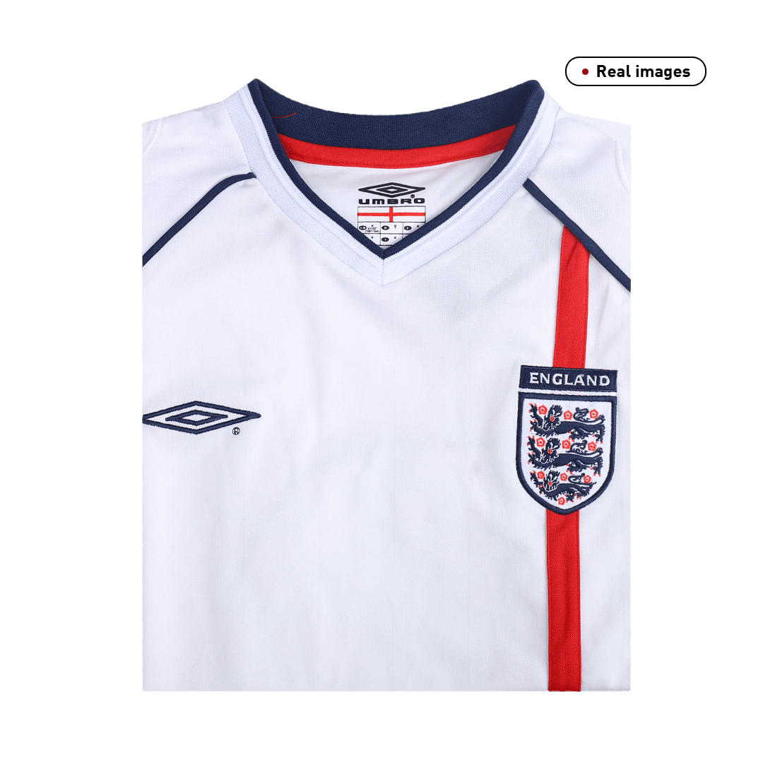 BECKHAM #7 England Hemma Fotbollströjor 2002 Retro