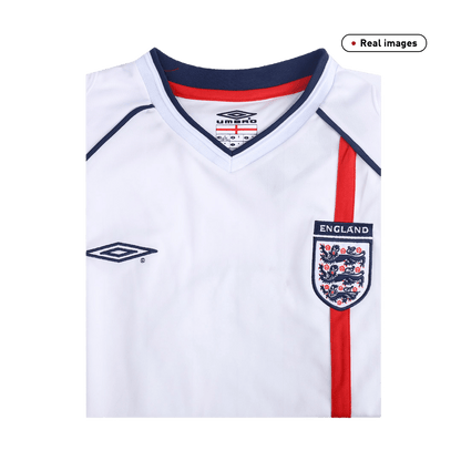 BECKHAM #7 England Hemma Fotbollströjor 2002 Retro