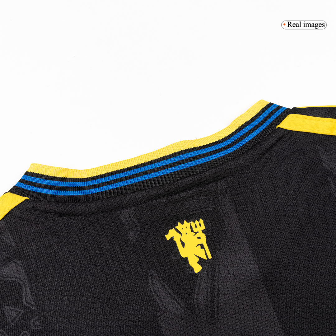 Manchester United Tröja 2025/26 Tredjeställ Svart Barn