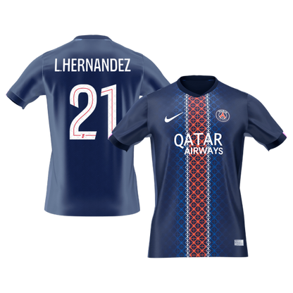 L.HERNANDEZ #21 PSG Tröja 2025/26 Hemma Premium Mörkblå-2