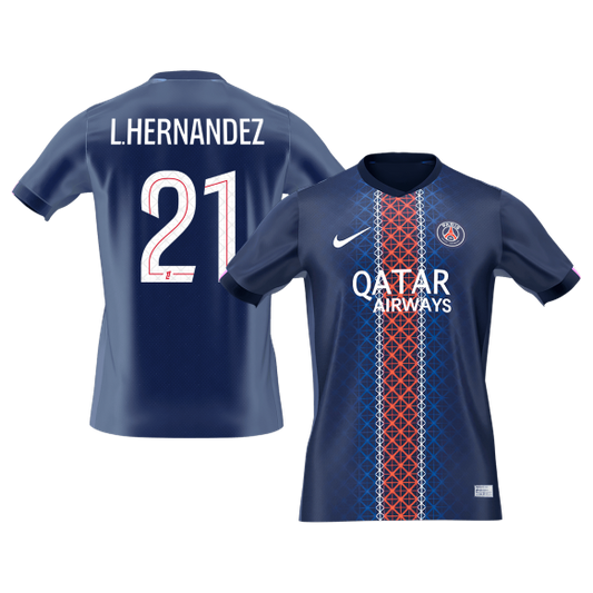 L.HERNANDEZ #21 PSG Tröja 2025/26 Hemma Premium Mörkblå