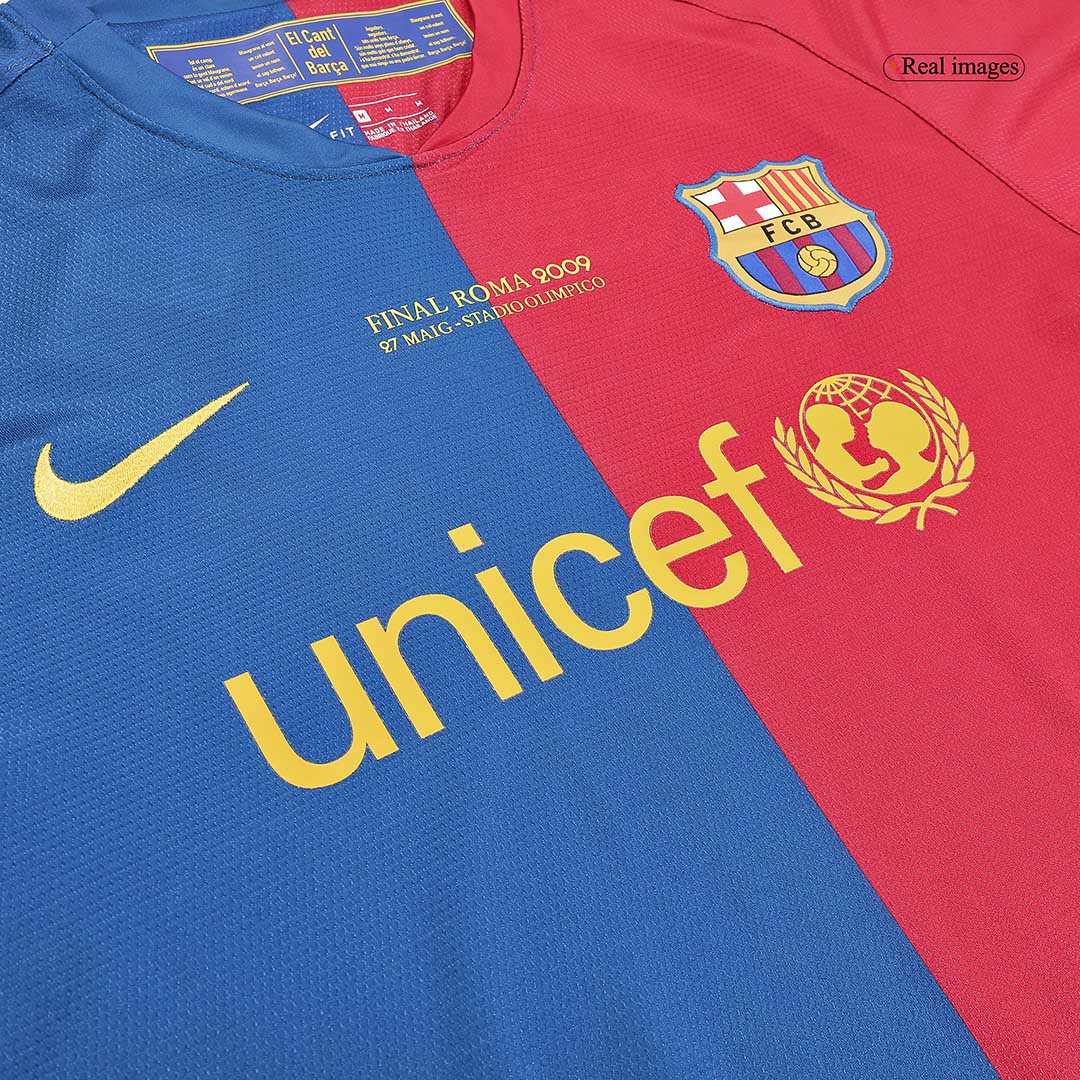 Retro Barcelona Hemma Fotbollströja ETO'O #9 2008/09 långärmad - UCL Final