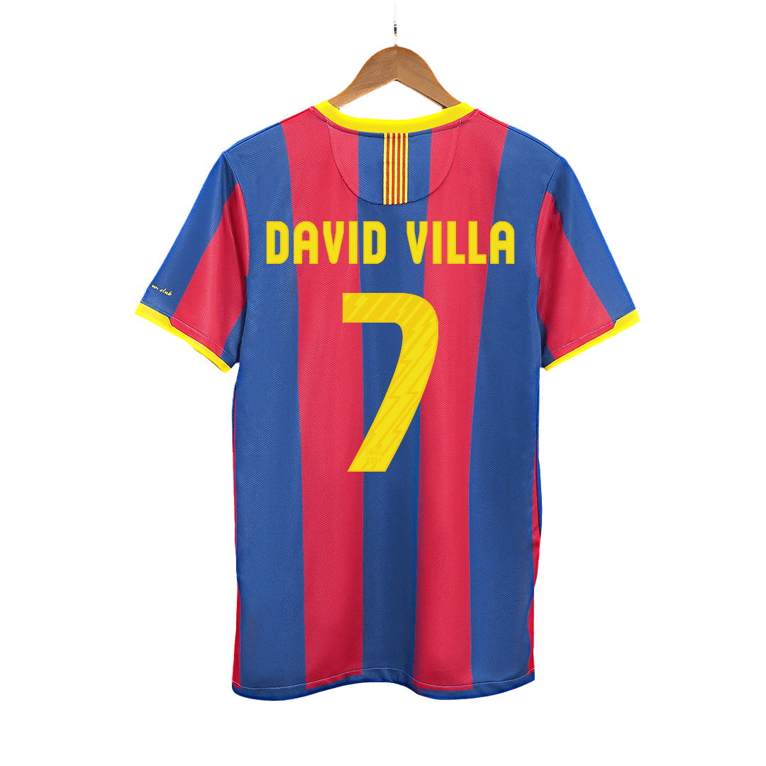 Retro Barcelona Hemma Fotbollströja DAVID VILLA #7 2010/11