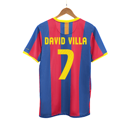 Retro Barcelona Hemma Fotbollströja DAVID VILLA #7 2010/11