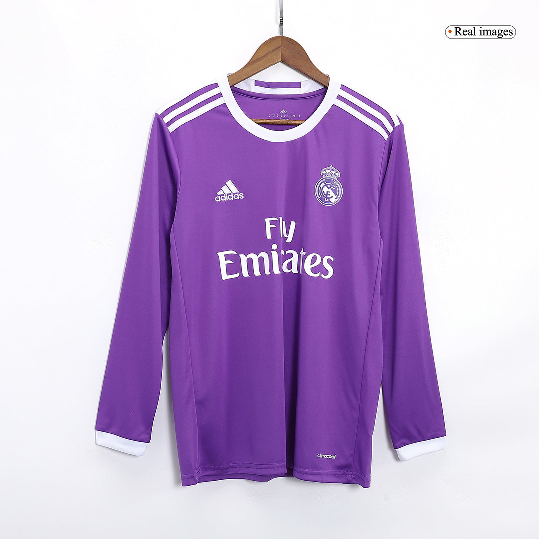 Retro Real Madrid Borta Fotbollströja BENZEMA #9 2016/17 långärmad