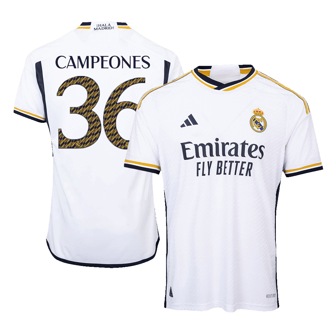 Real Madrid Hemma Fotbollströja CAMPEONES #36 2023/24 Autentisk