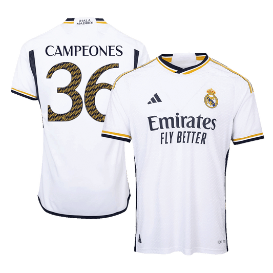 Real Madrid Hemma Fotbollströja CAMPEONES #36 2023/24 Autentisk