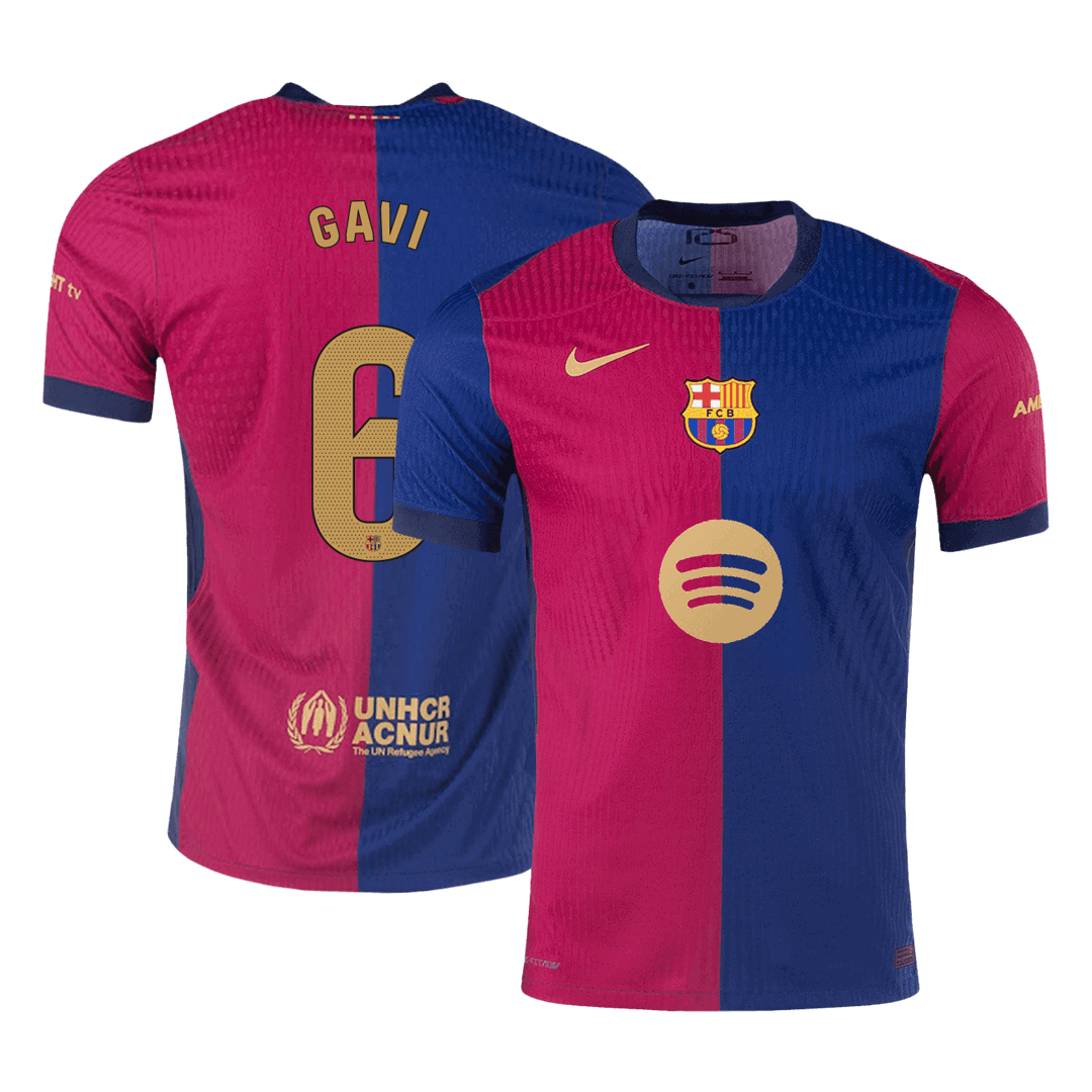 Barcelona Hemma Fotbollströja GAVI #6 2024/25 Autentisk