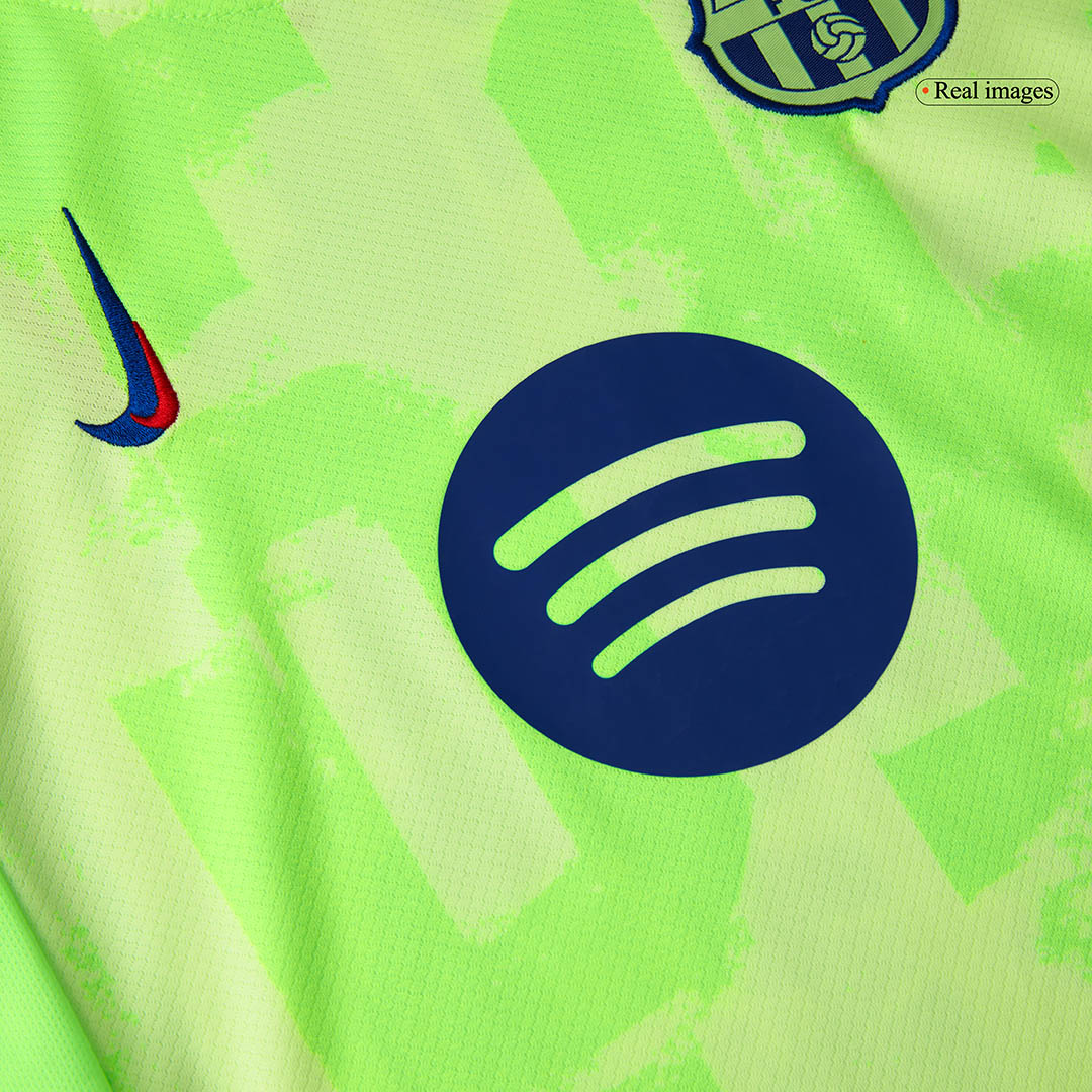 Barcelona Tredjeställ Fotbollströja 2024/25 Fotbollssats Barn - UCL -(Spotify-logotyp utan text)