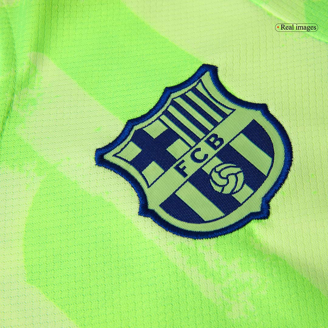 Barcelona Tredjeställ Fotbollströja 2024/25 Fotbollssats Barn - UCL -(Spotify-logotyp utan text)