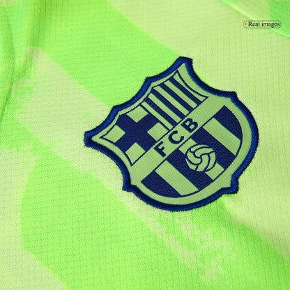 Barcelona Tredjeställ Fotbollströja 2024/25 Fotbollssats Barn - UCL -(Spotify-logotyp utan text)