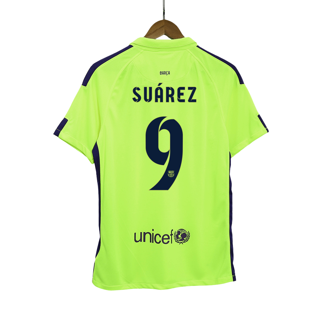 Retro Barcelona Tredjeställ Fotbollströja SUÁREZ #9 2014/15