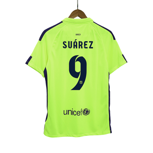 Retro Barcelona Tredjeställ Fotbollströja SUÁREZ #9 2014/15