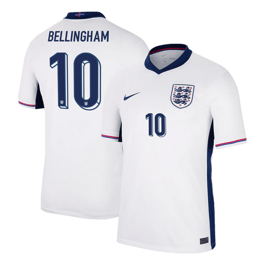 England Hemma Fotbollströjor BELLINGHAM #10 Euro 2024
 Premium