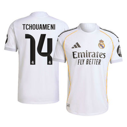 Real Madrid Tröja TCHOUAMENI #14 2025/26 Hemma Autentisk Vit-2