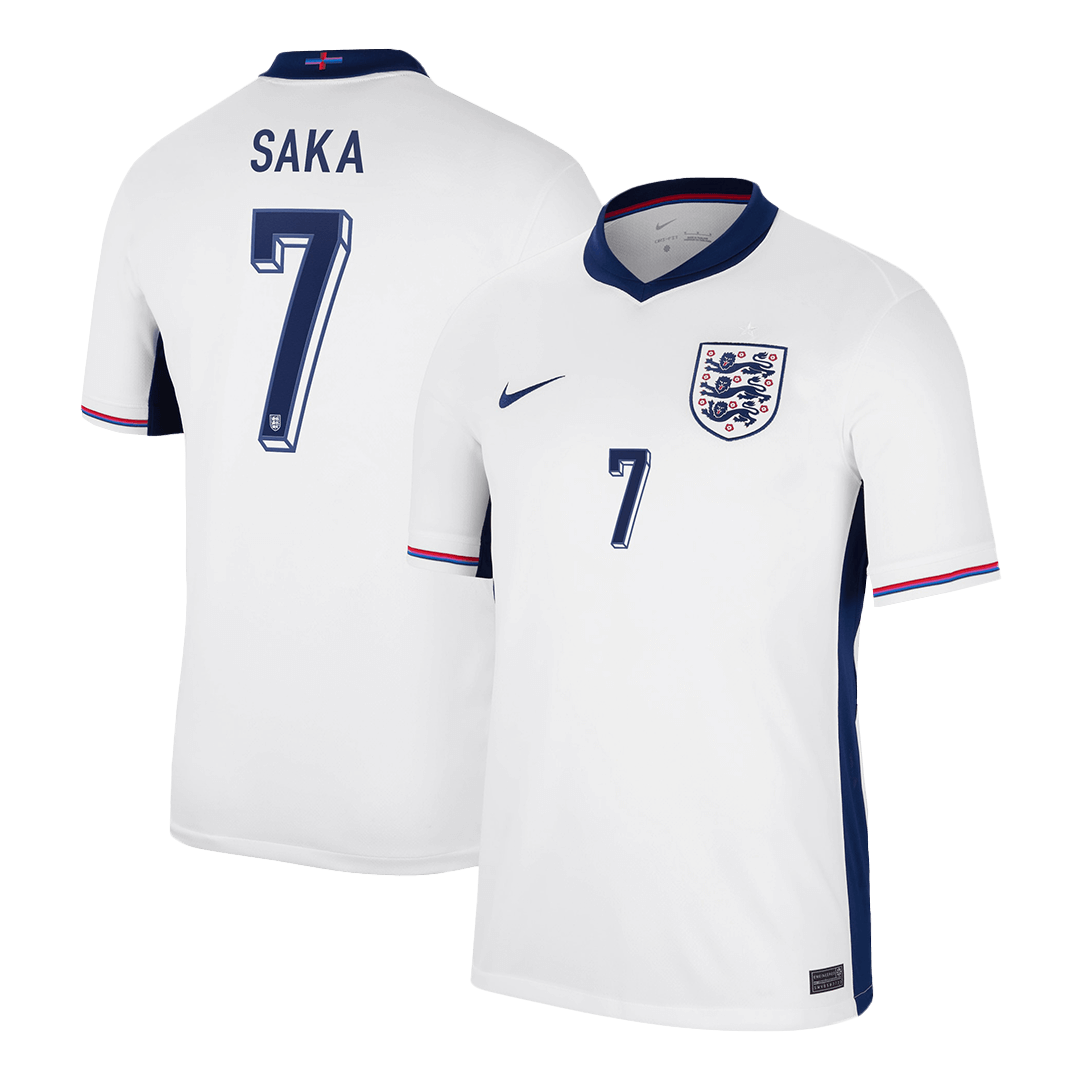 England Hemma Fotbollströjor SAKA #7 Euro 2024
 Premium