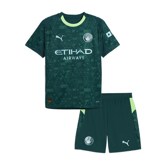 Manchester City Tröja 2025/26 ställ Grön Barn