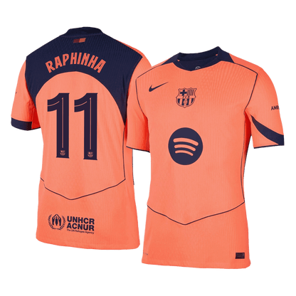 Barcelona Tröja RAPHINHA #11 2025/26 Tredje Autentisk Orange - UCL