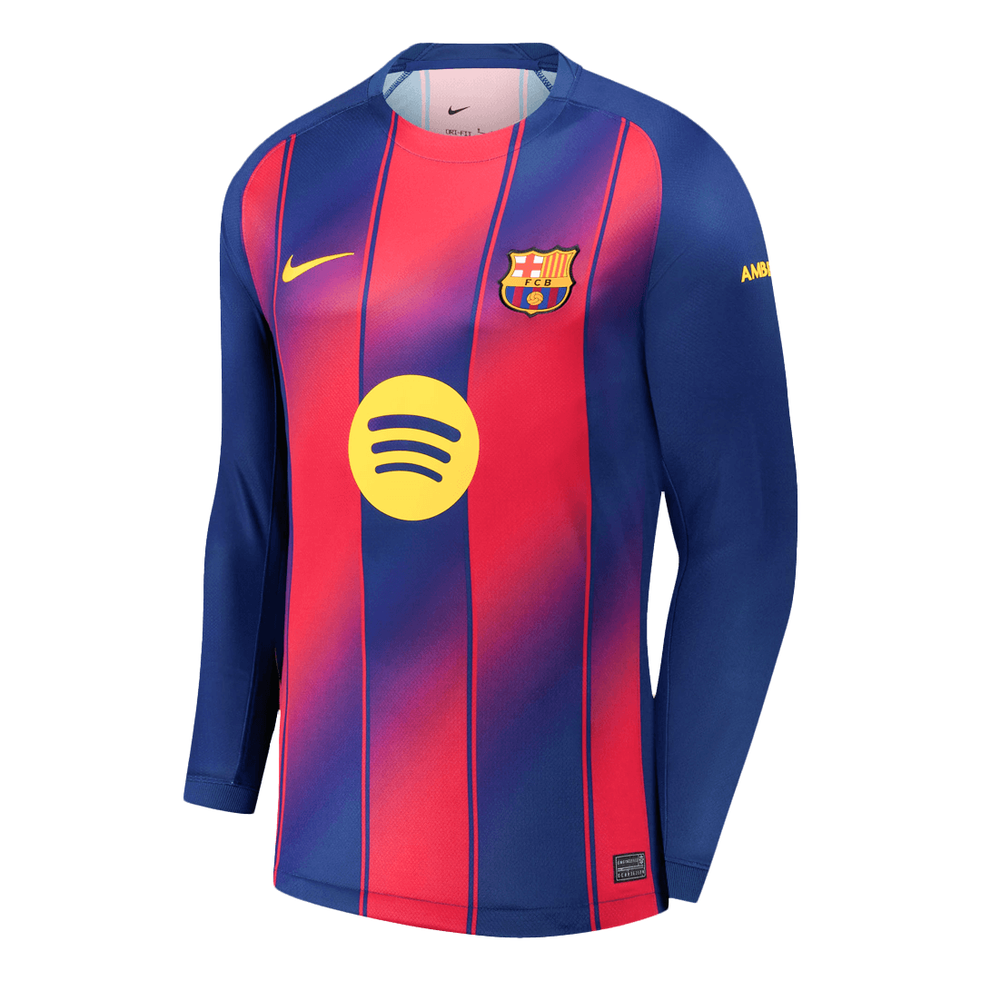Barcelona Tröja 2025/26 Hemma Långärmad Röd/Blå