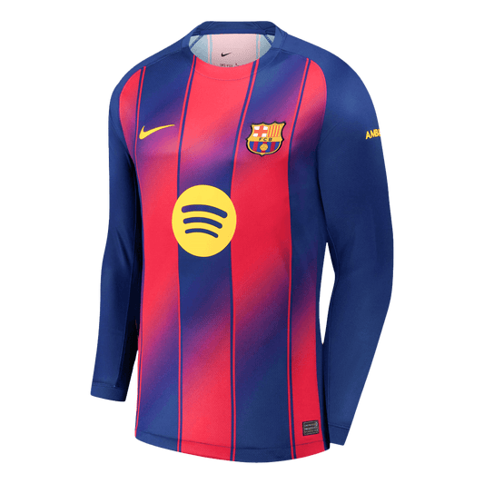 Barcelona Tröja 2025/26 Hemma Långärmad Röd/Blå