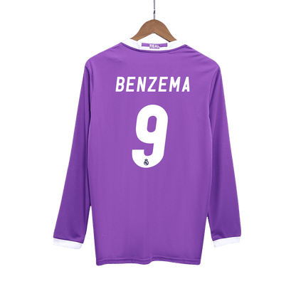Retro Real Madrid Borta Fotbollströja BENZEMA #9 2016/17 långärmad