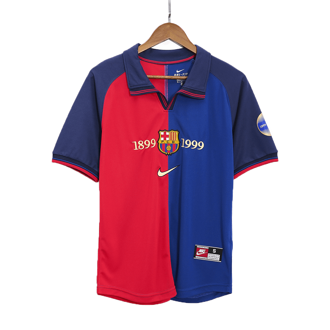 Retro Barcelona Hemma Fotbollströja KLUIVERT #9 1999/00 - 100-årsjubileum