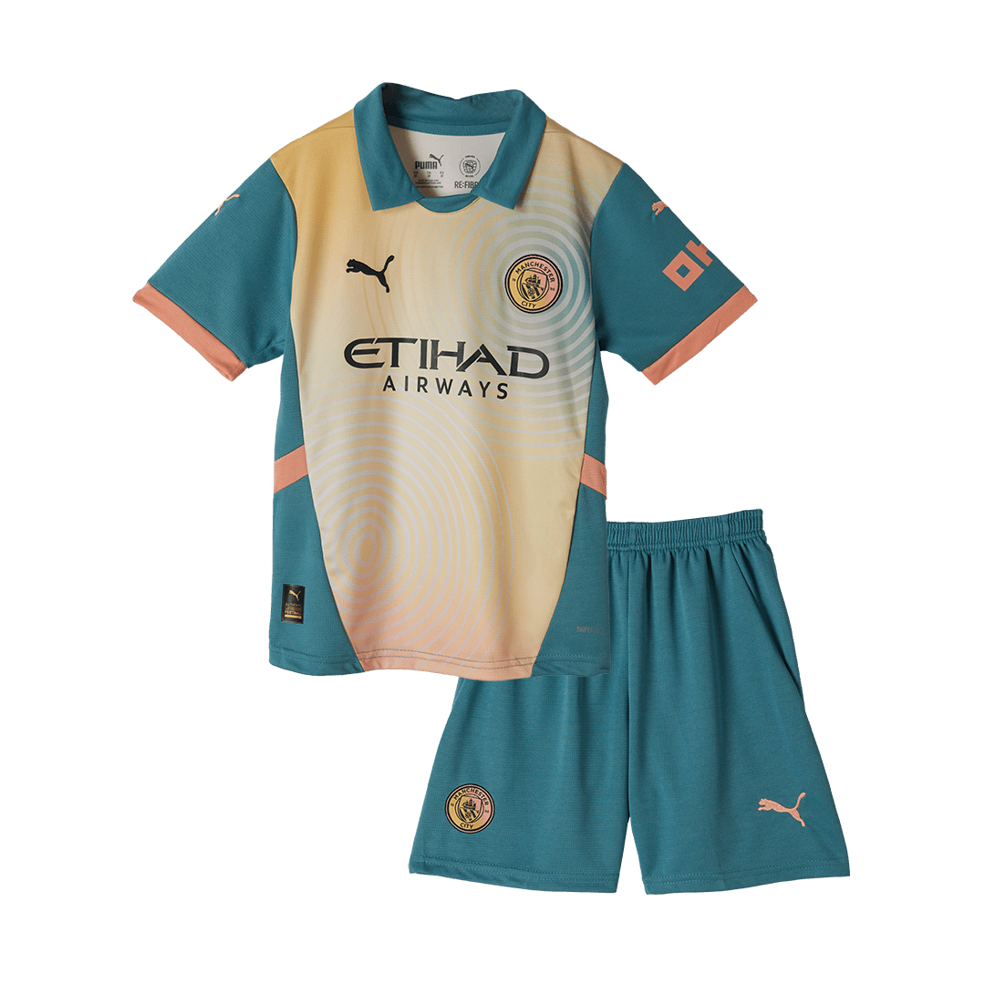 Manchester City Fjärde borta Fotbollströja 2024/25 Fotbollssats Barn - Definitely City