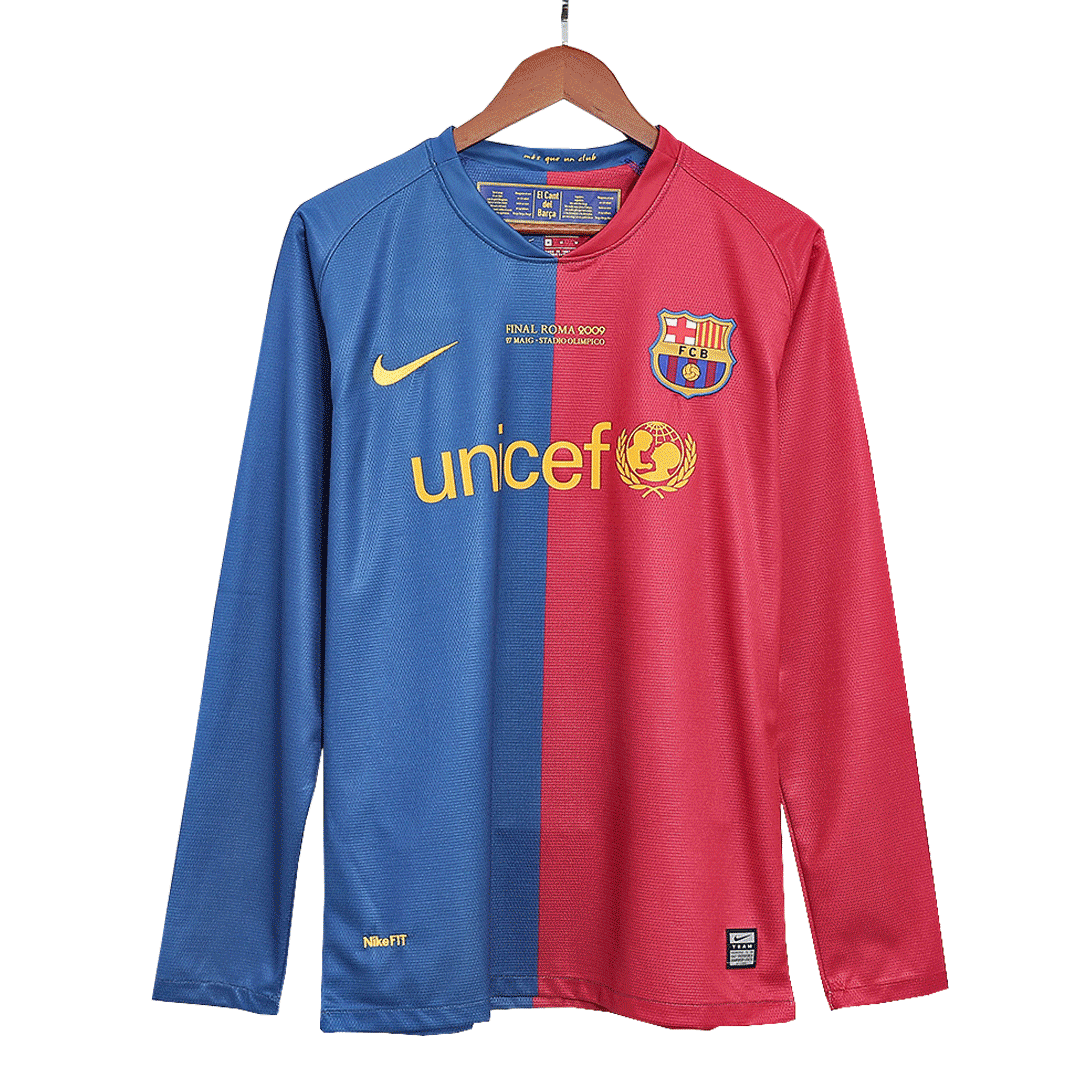Retro Barcelona Hemma Fotbollströja ETO'O #9 2008/09 långärmad - UCL Final
