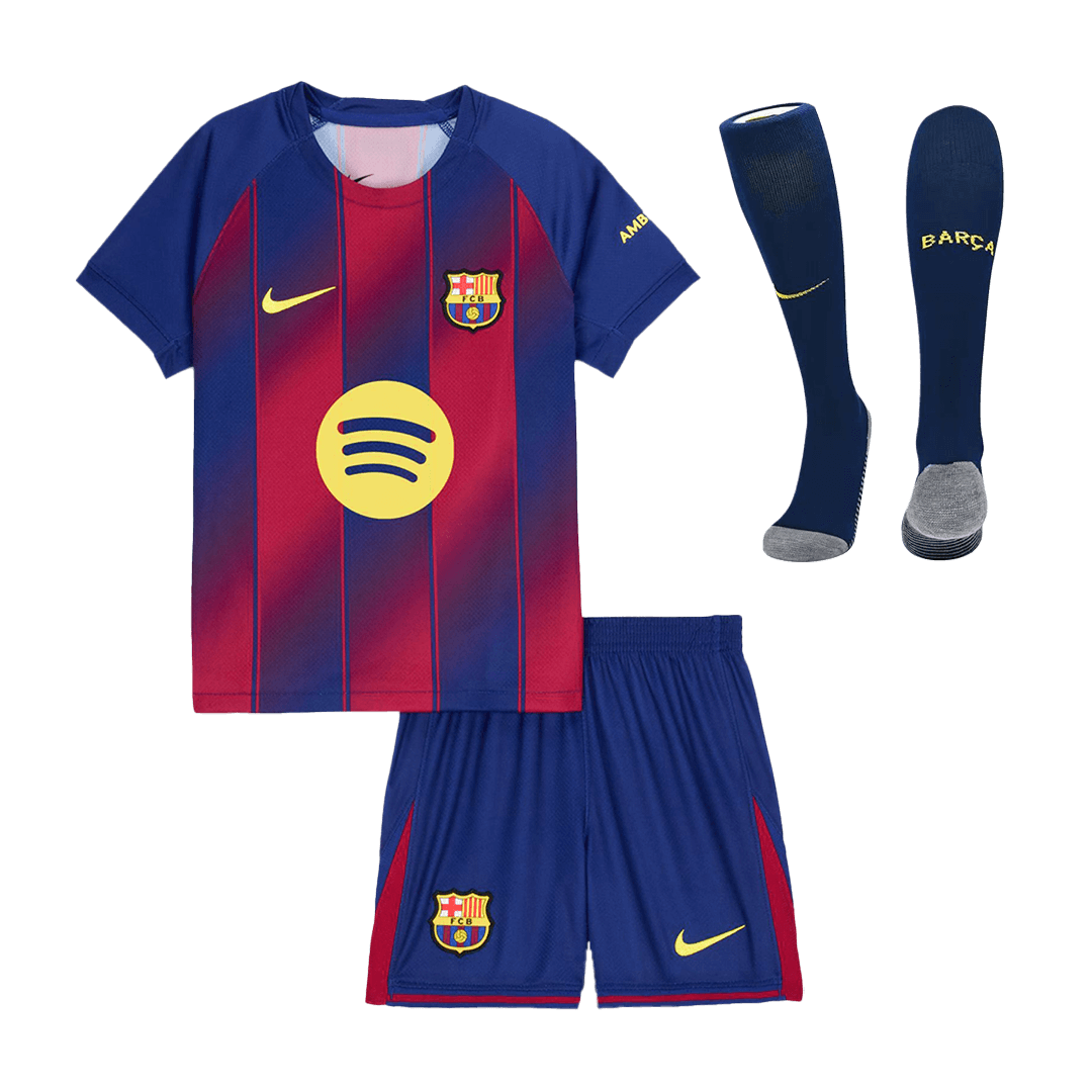 Barcelona Tröja 2025/26 Hemmaställ Röd/Blå Barn stora storlekar