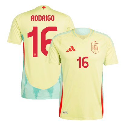 RODRIGO #16 Spanien Borta Fotbollströjor Euro 2024 Autentisk
