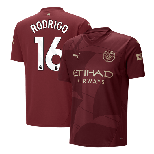 Manchester City Tredjeställ Fotbollströja RODRIGO #16 2024/25