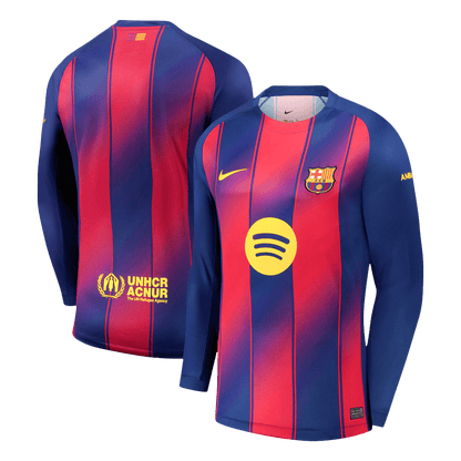 Barcelona Tröja 2025/26 Hemma Långärmad Röd/Blå