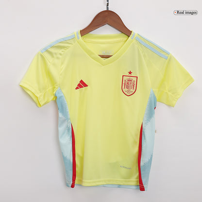 Spanien Borta Fotbollströja Euro 2024 
Fotbollssats Barn