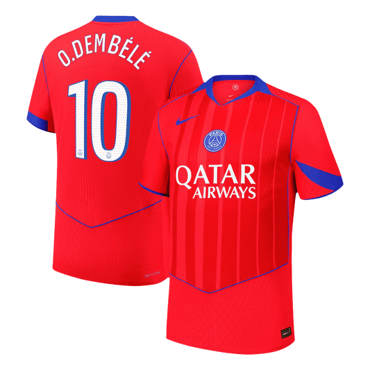 PSG Tröja O.DEMBÉLÉ #10 2025/26 Tredje Autentisk Röd