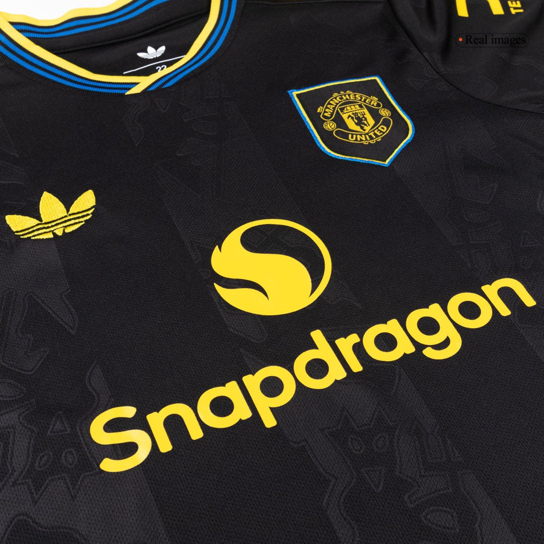 Manchester United Tröja 2025/26 Tredjeställ Svart Barn-9