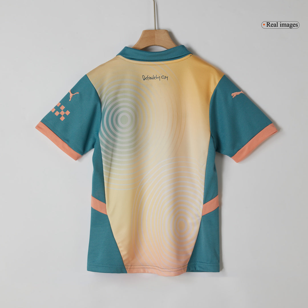 Manchester City Fjärde borta Fotbollströja 2024/25 Fotbollssats Barn - Definitely City