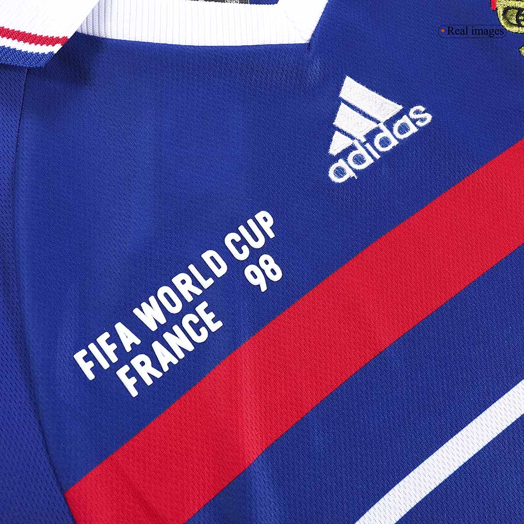 Retro ZIDANE #10 Frankrike Hemma fotbollströjor 1998
