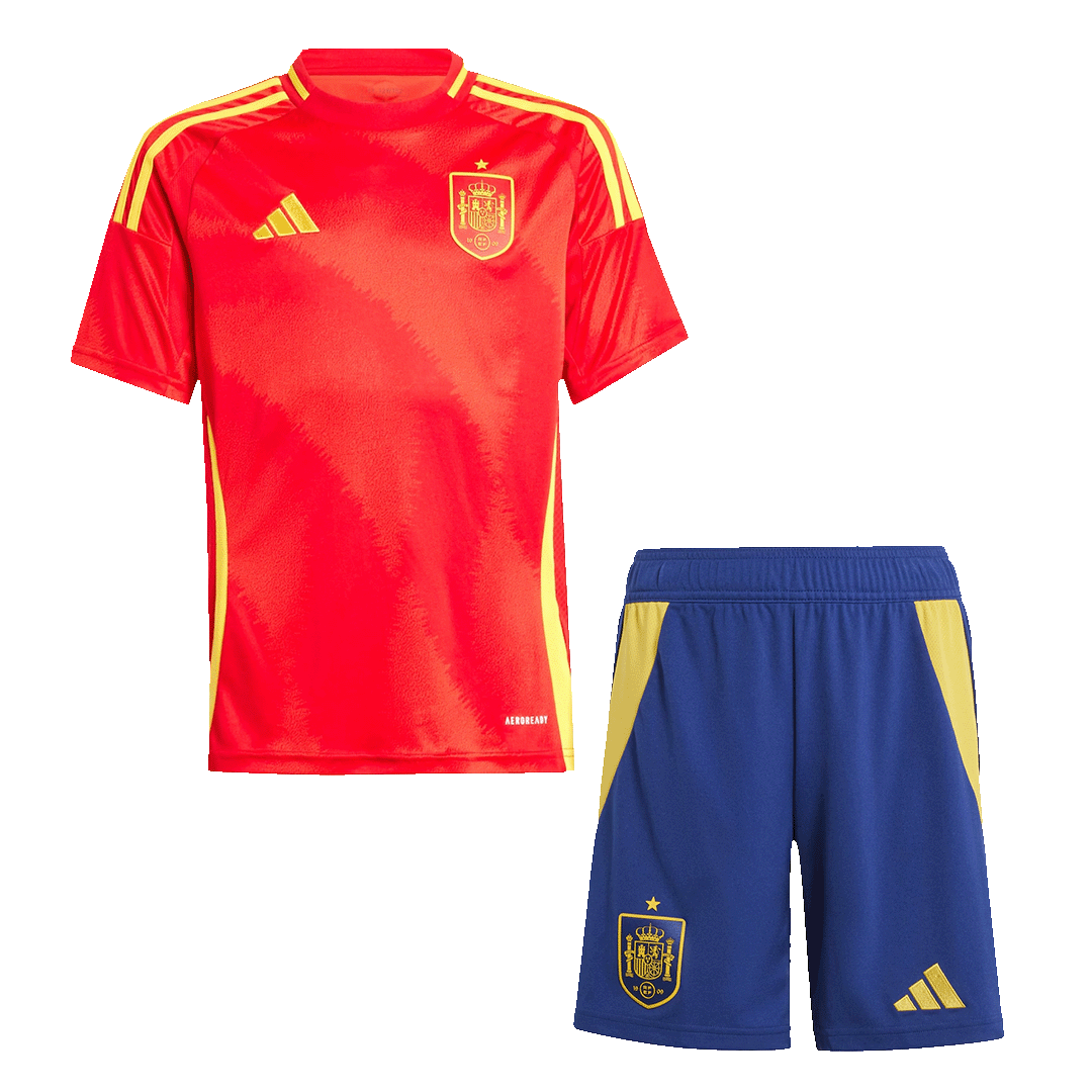Spanien Hemma Fotbollströja Euro 2024 
Fotbollssats Barn