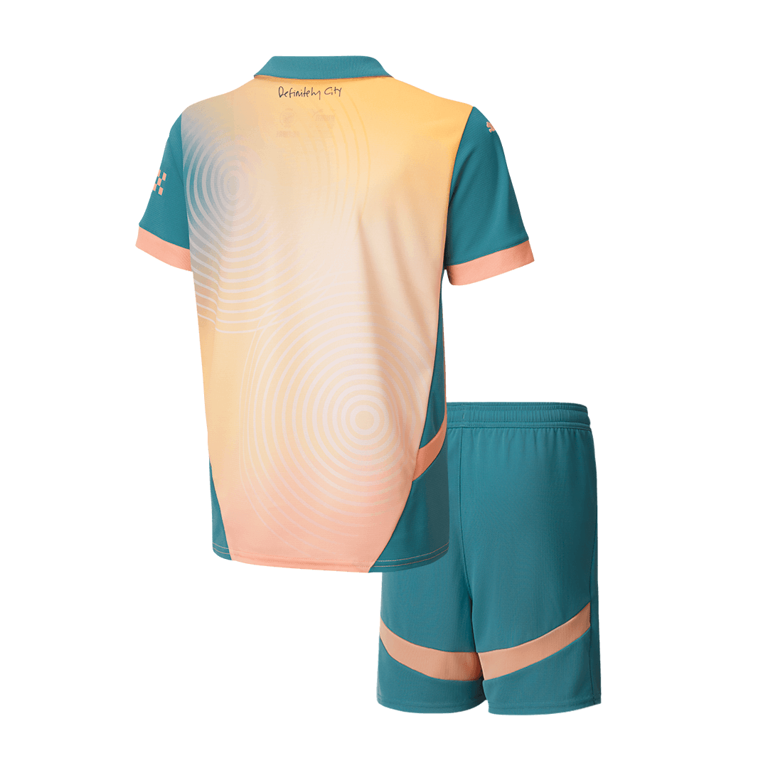 Manchester City Fjärde borta Fotbollströja 2024/25 Fotbollssats Barn - Definitely City