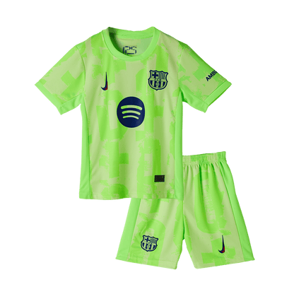 Barcelona Tredjeställ Fotbollströja 2024/25 Fotbollssats Barn - UCL -(Spotify-logotyp utan text)