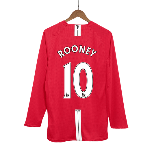 Retro Manchester United Hemma Fotbollströja ROONEY #10 2007/08 långärmad