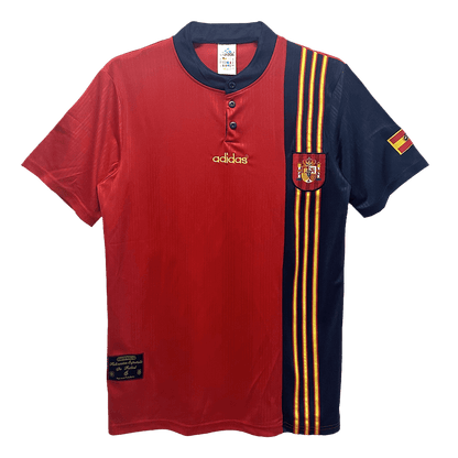 Spanien Hemma Fotbollströjor 1996 Retro